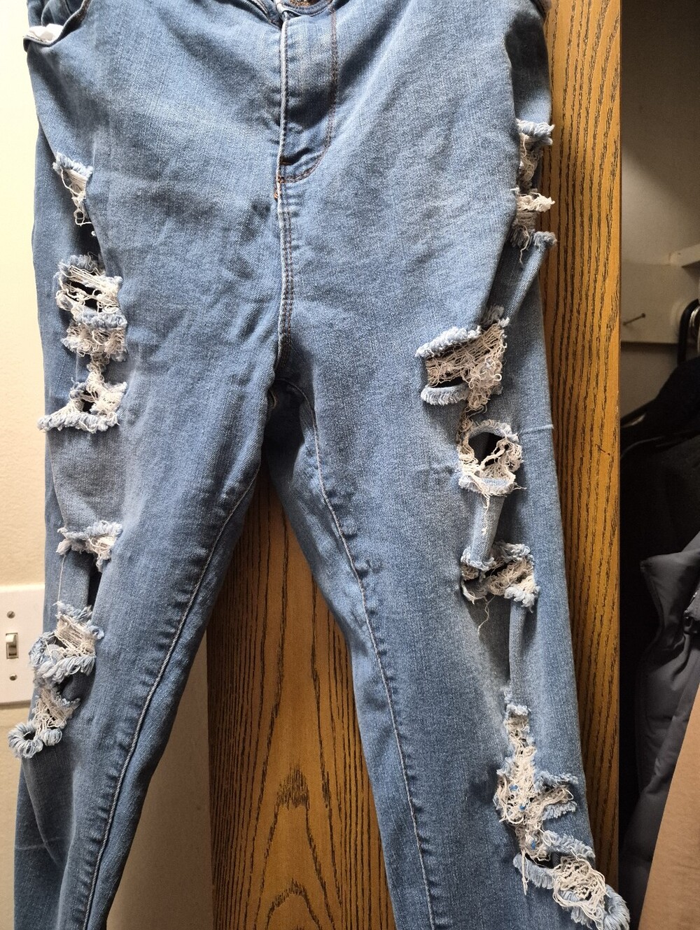 Sandpiper Ripped Light Blue Skinny Jeans for Women - Picture 5 of 11